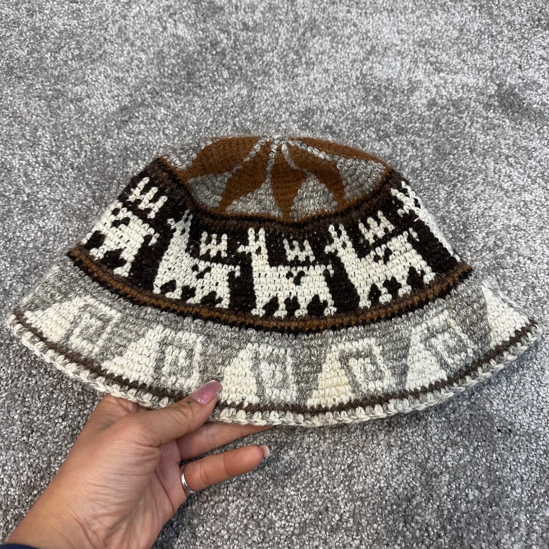 빈티지 에스닉 핸드메이드 노르딕 버킷햇F 상품이미지6