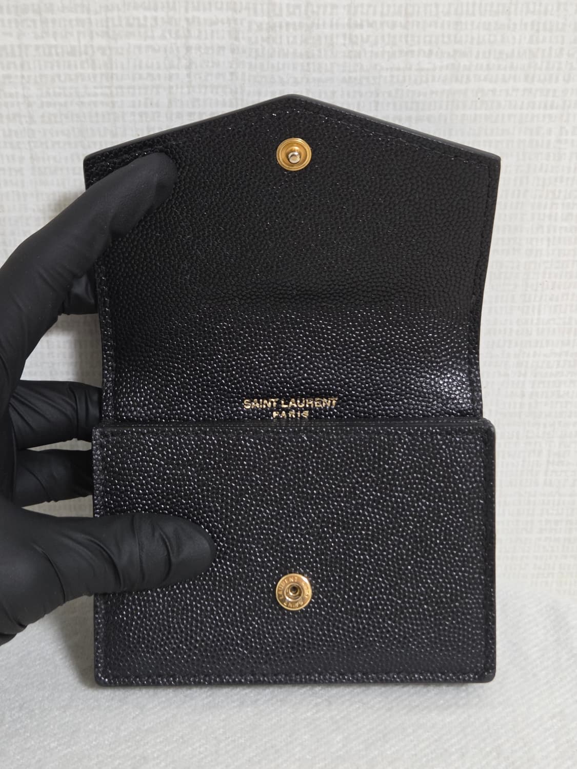 생로랑 업타운 아코디언 카드지갑 블랙 (607685) 상품이미지4