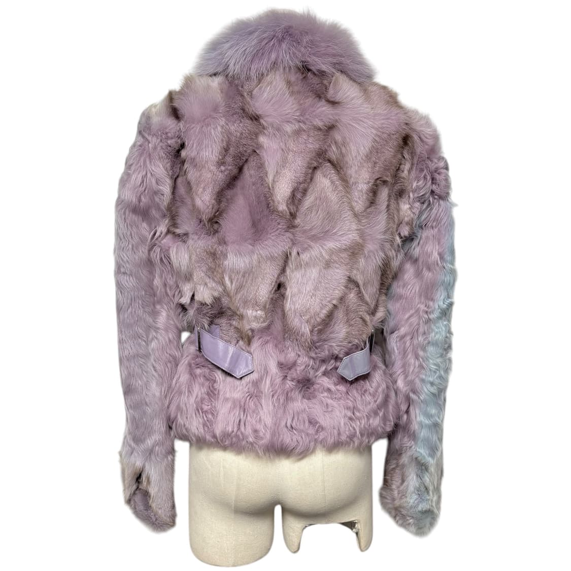 3686 연보라 양가죽 양털 여우털 퍼자켓 상품이미지6