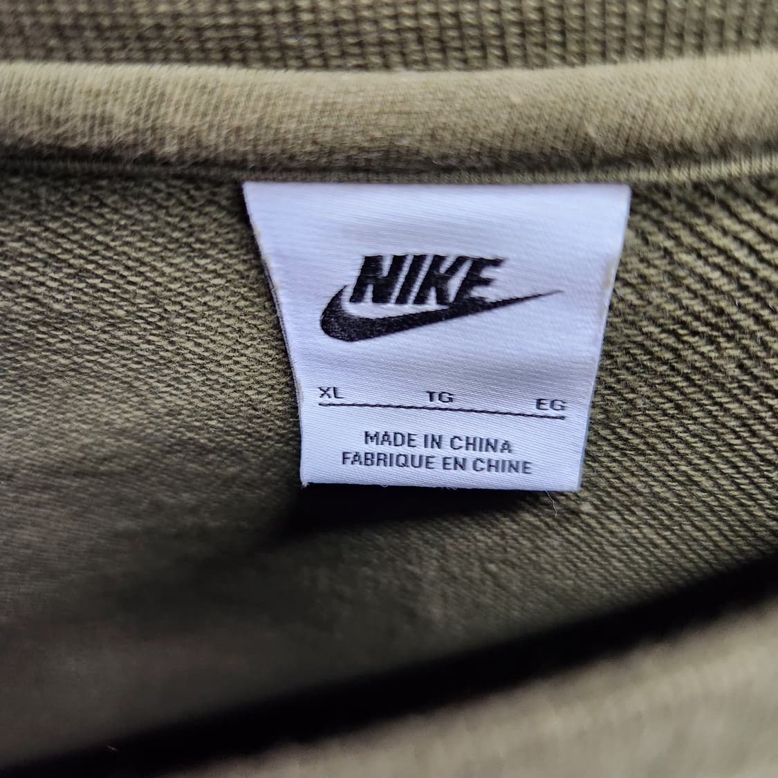 나이키 로고자수 카키색 맨투맨 XL(2XL) 상품이미지5