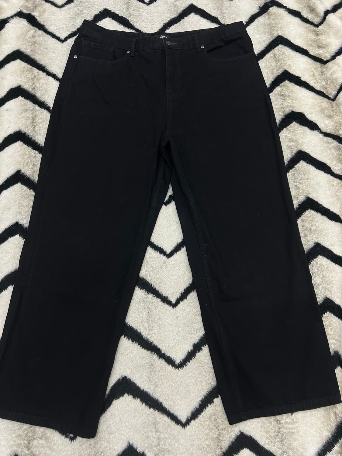 [40]무신사스탠다드 와이드 데님팬츠/블랙 상품이미지1