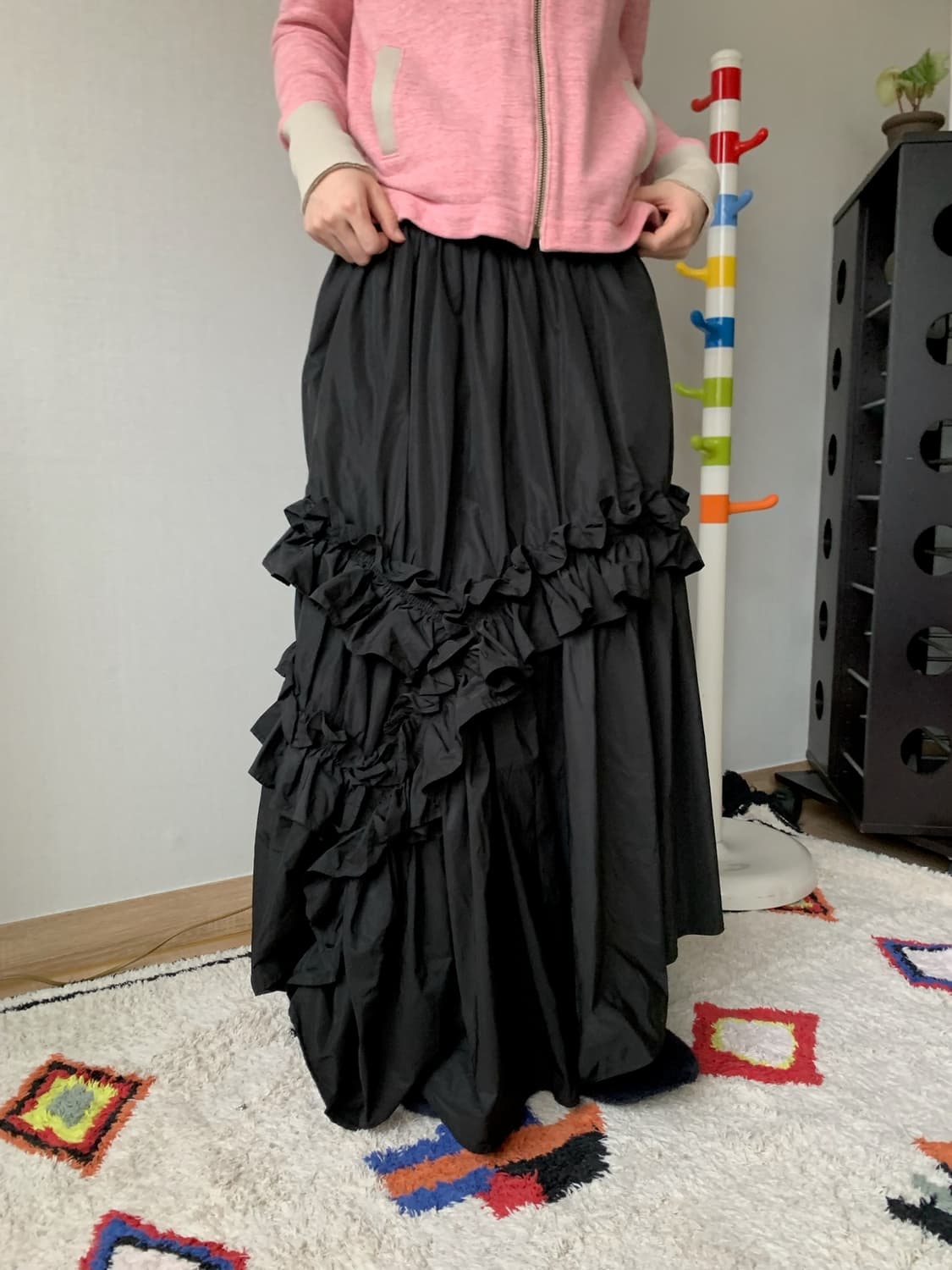 japanese vintage, frill maxi skirt 상품이미지1