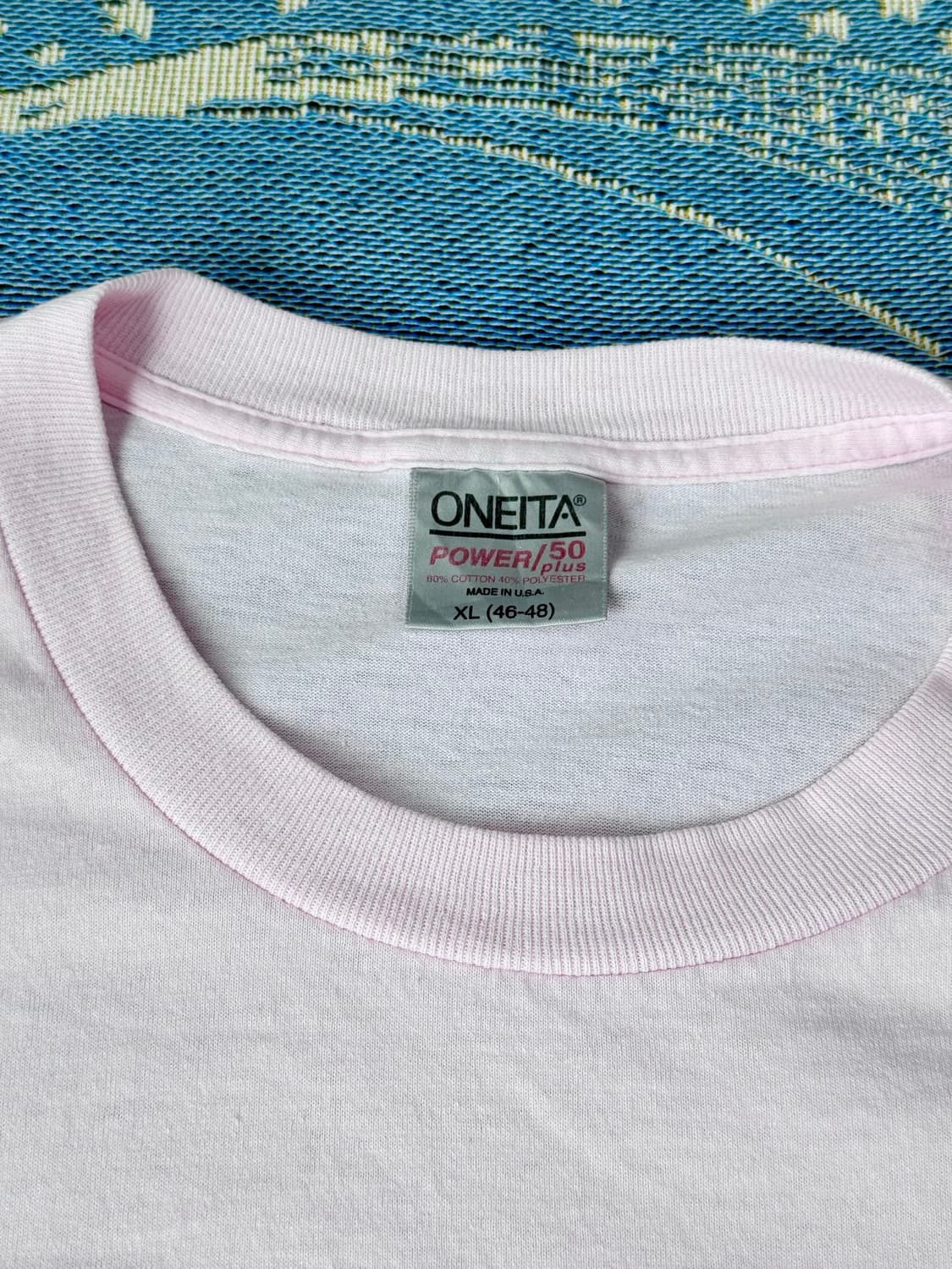 90s ONEITA USA 싱글스티치 버터플라이 플라워 프린트 티셔츠 상품이미지3