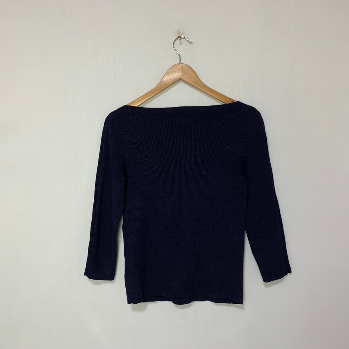 로렌랄프로렌 빈티지 네이비 7부 소매 세미 크롭 니트 폴로 여성 S 상품이미지6