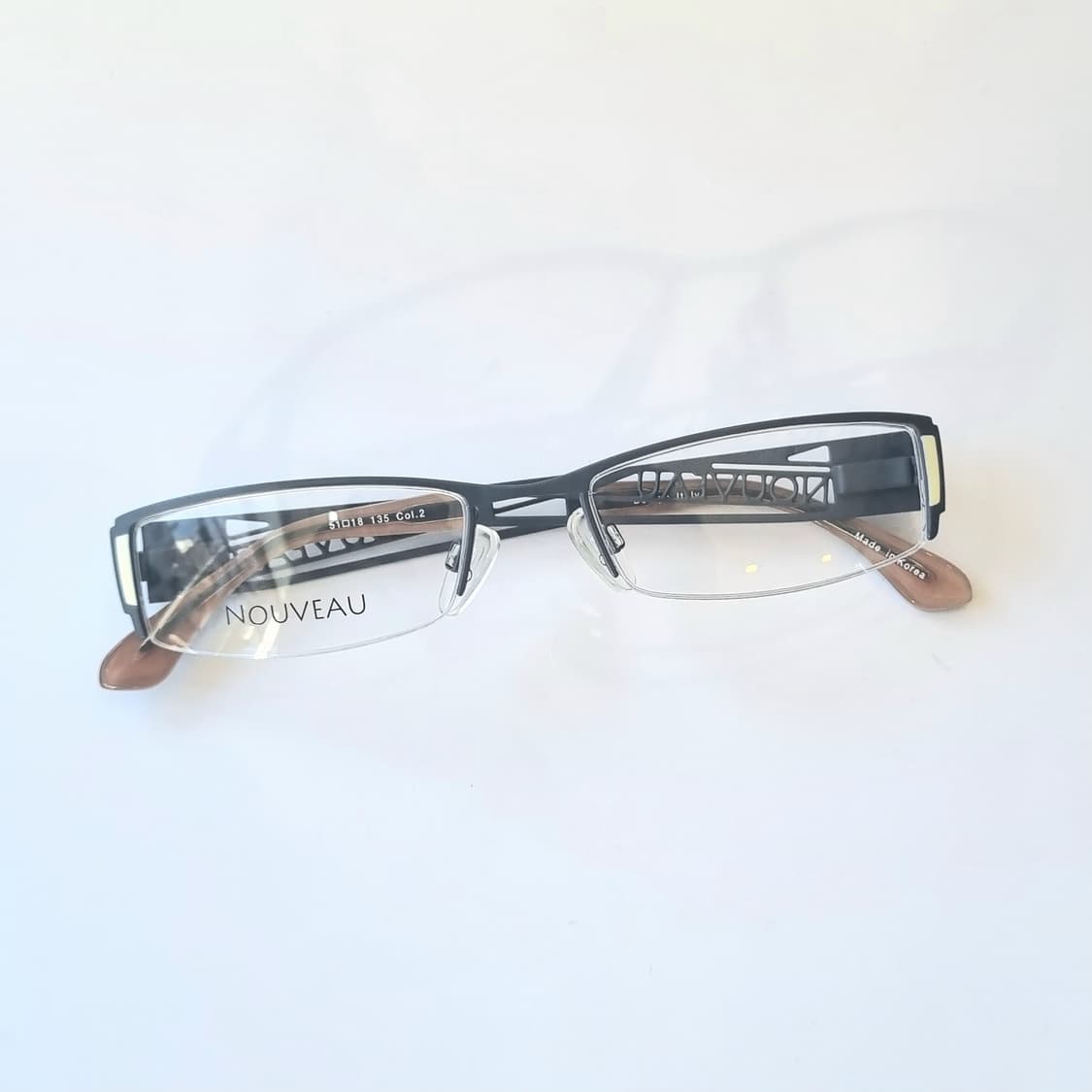 데드스탁 긱시크 레트로사각 반무테 안경테   191 상품이미지1