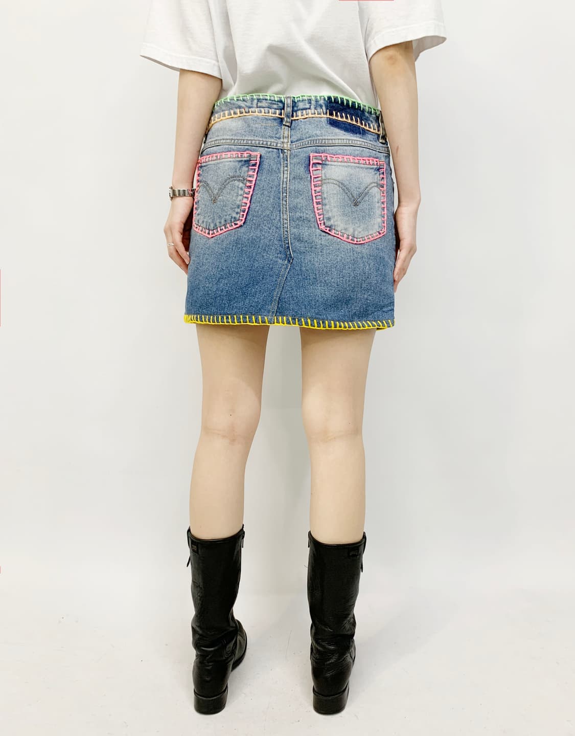 BOY HOLIC 크로셰 데님 미니 스커트 상품이미지4