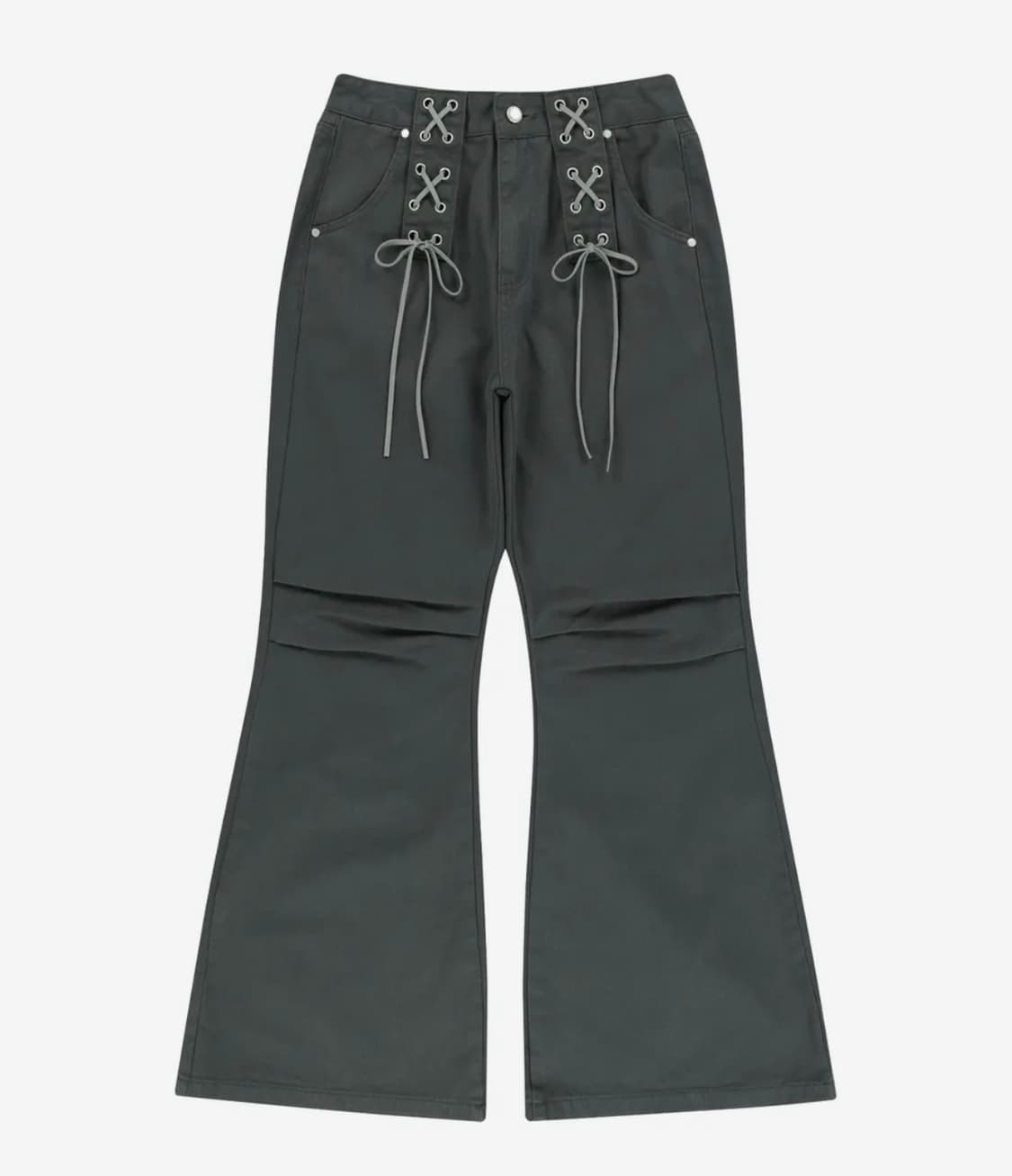 니어노어 부츠컷팬츠 차콜 LACE-UP BOOT CUT PANTS  상품이미지2