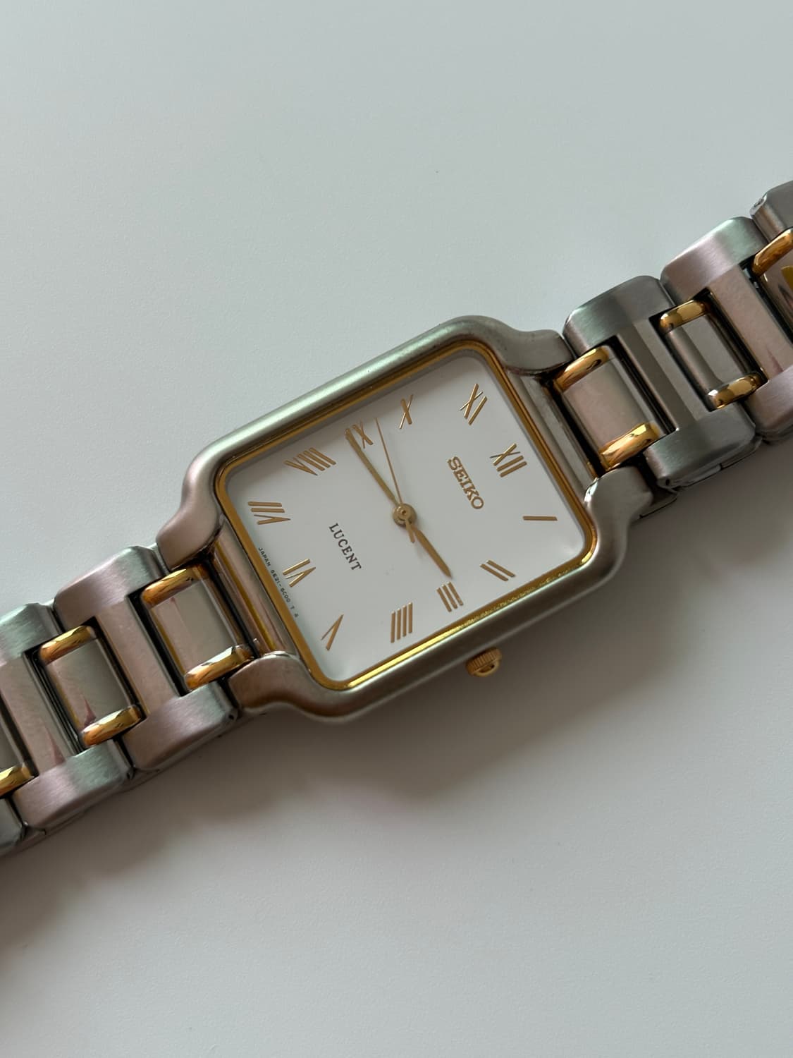 세이코 1990년대 Lucent 오만 인데스 콤비 스퀘어 쿼츠 남성 상품이미지1