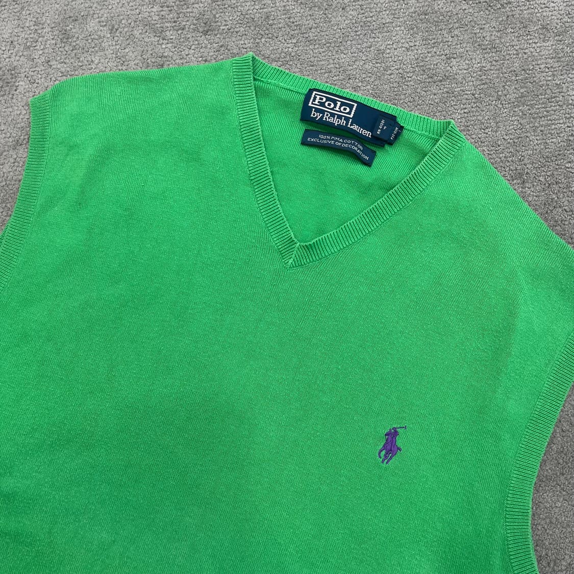 폴로 랄프로렌 브이넥 니트 조끼 그린 상품이미지2