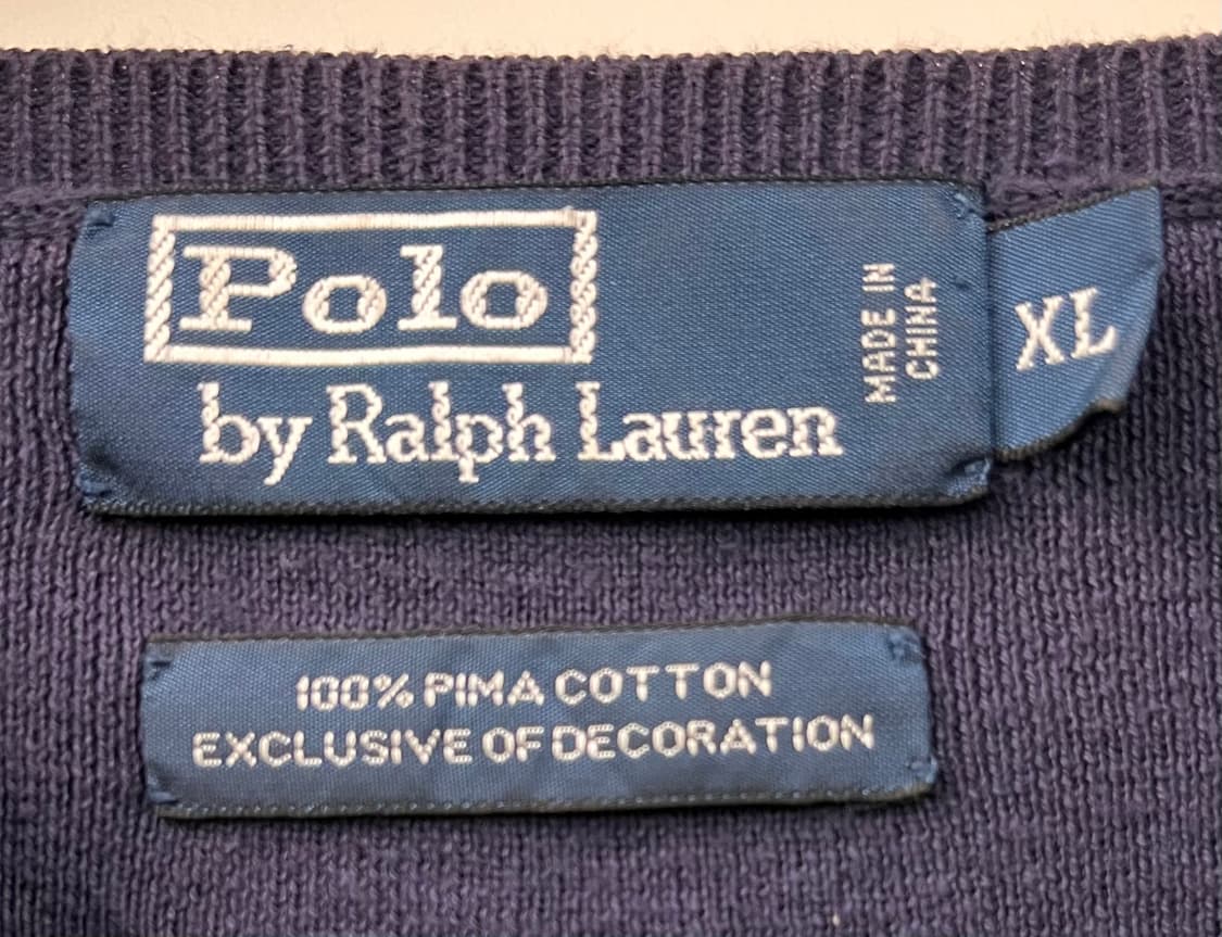 폴로 랄프로렌 V넥 니트 XL 네이비 상품이미지3