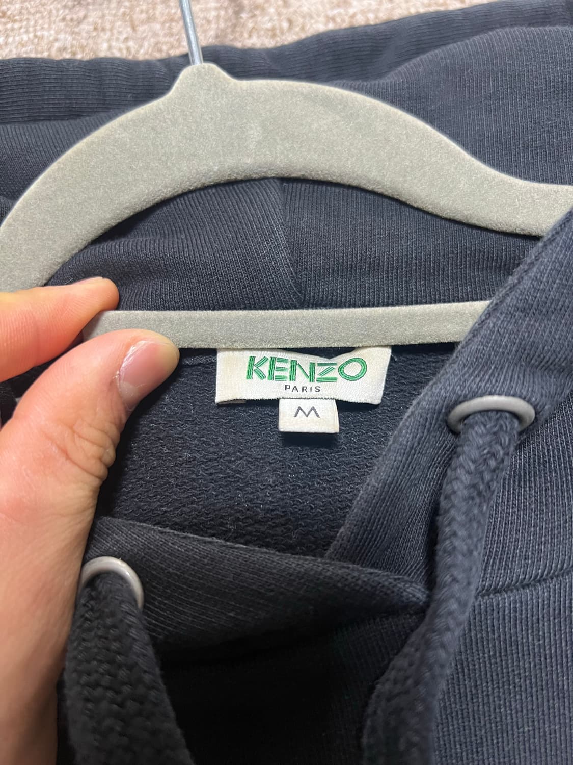 겐조 블랙 프린트 후드티 M 상품이미지3