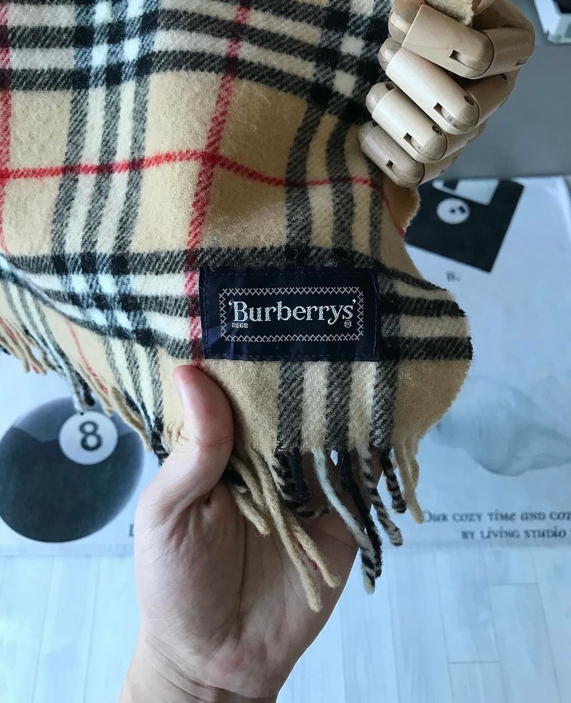 버버리 빅로고 노바체크 울 담요 상품이미지3