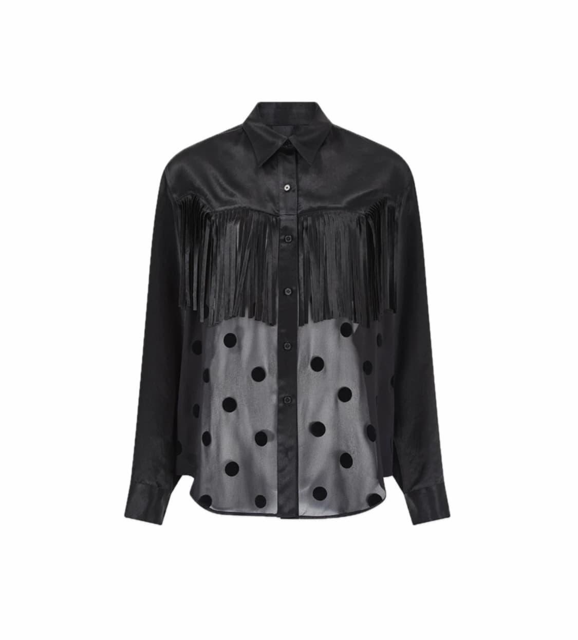 마틴 로즈 블랙 프린지 셔츠 상품이미지1