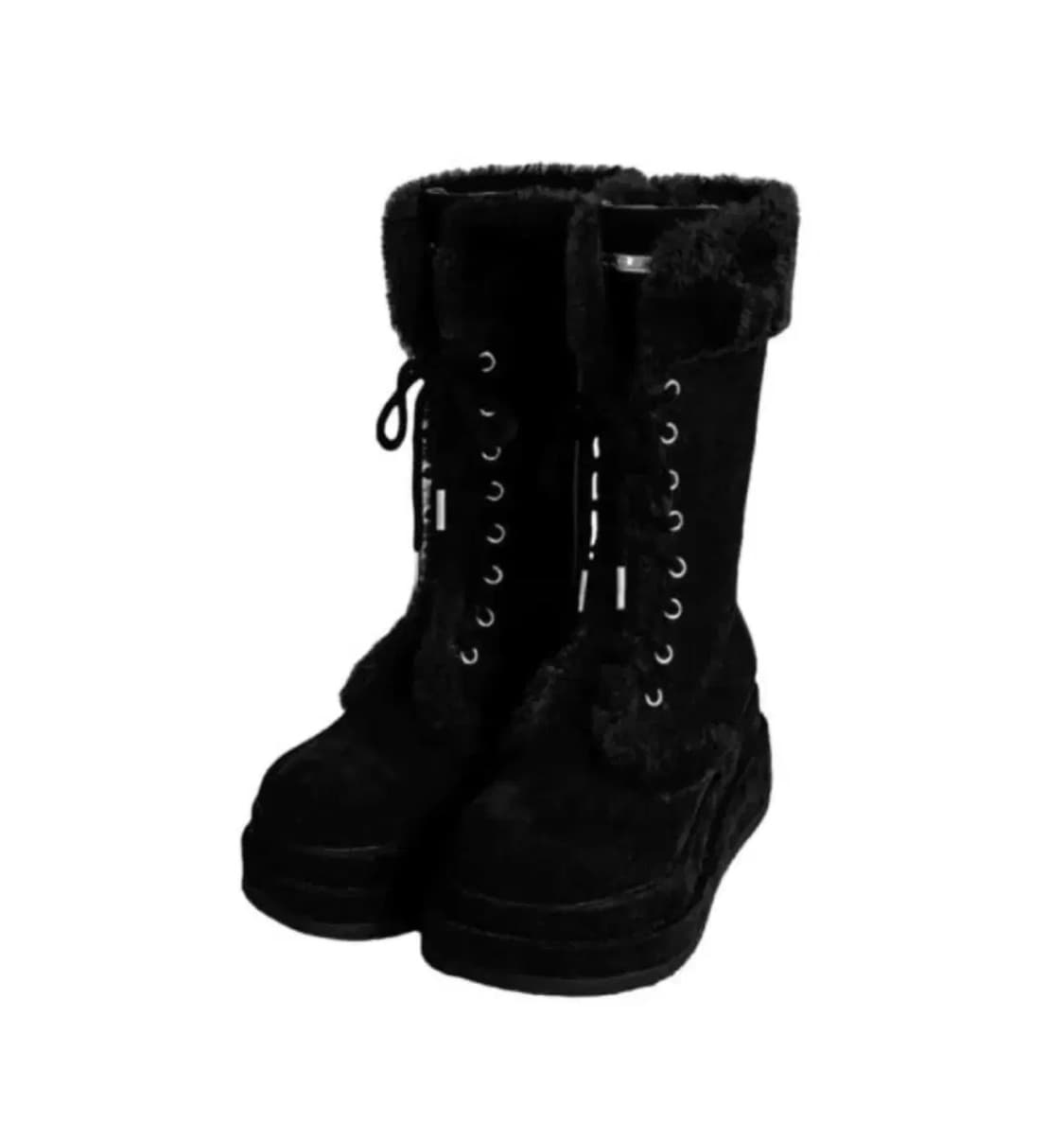 루루서울 엔젤 퍼 부츠 블랙 250 상품이미지1