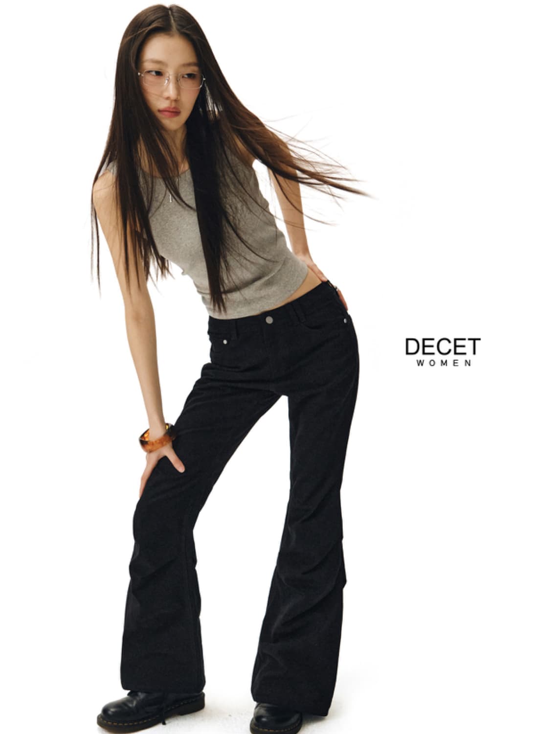 데케트우먼-Flared Shirring Pants-M사이즈 상품이미지3