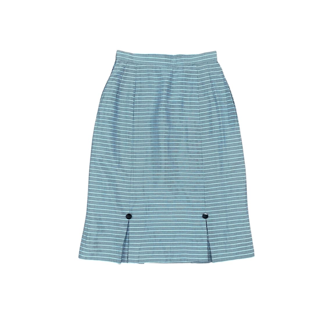 Blue Button Pleats Midi Skirt  상품이미지1