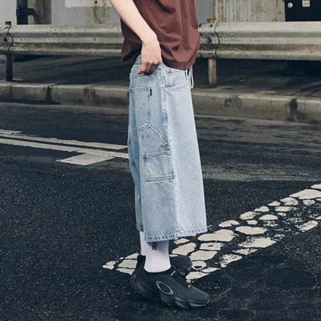 비에스래빗 bsrabbit 카펜터 루즈핏 데님 숏팬츠 반바지 상품이미지1