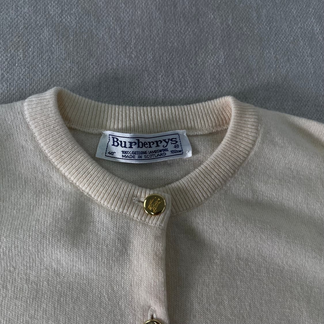 W100 버버리 90s 금장 백화점택 램스울 가디건 상품이미지2