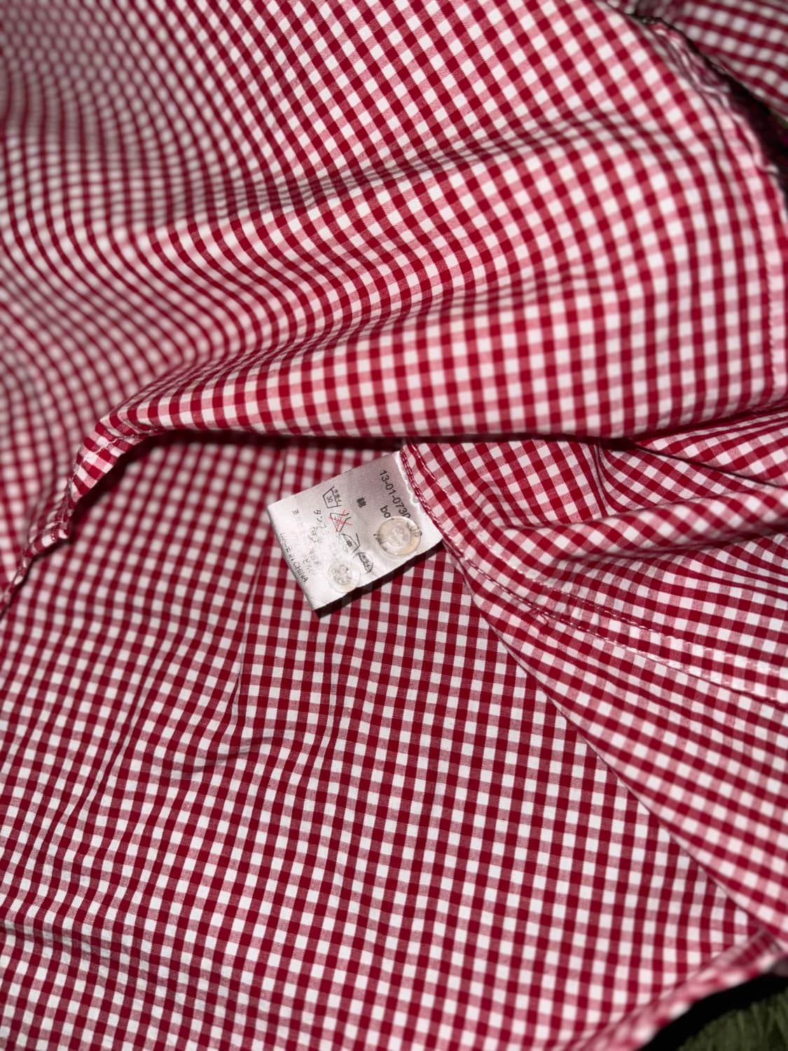 BEAMS BOY 빔즈 보이 플로랄 프린트 체크 하프 셔츠 레드 상품이미지6