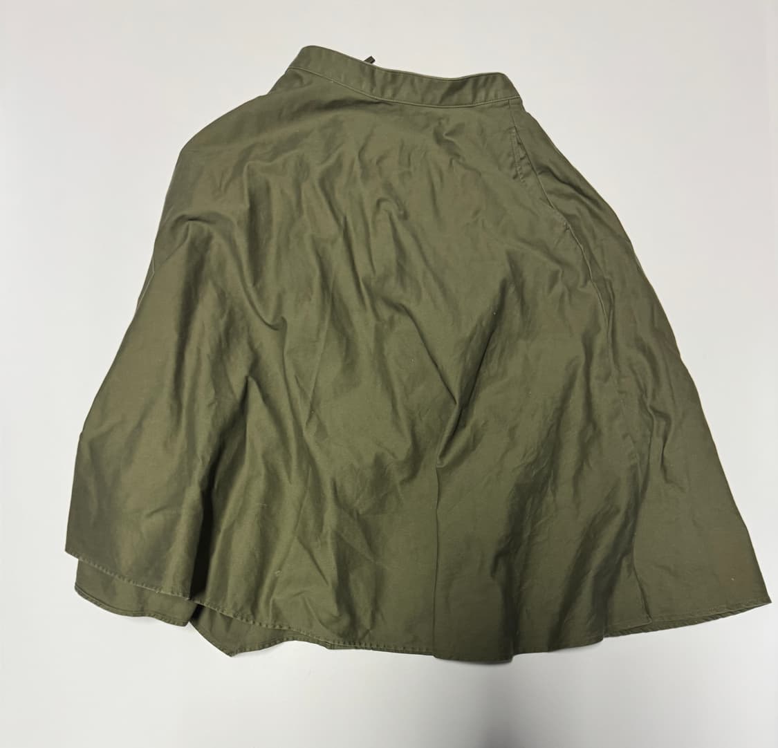 여성 유니클로 아메카지 느낌 코튼 미디 스커트 카키 상품이미지2