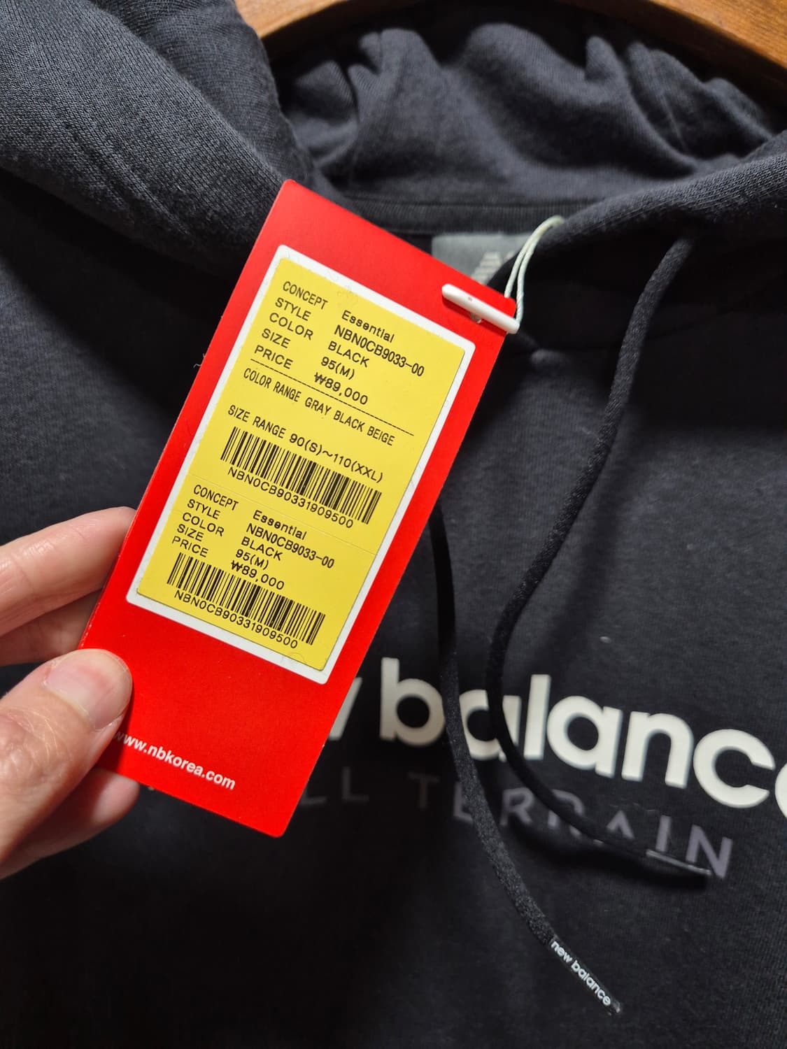 (세일)(새상품)뉴발란스 올 터레인 기모 후드티 블랙 상품이미지6