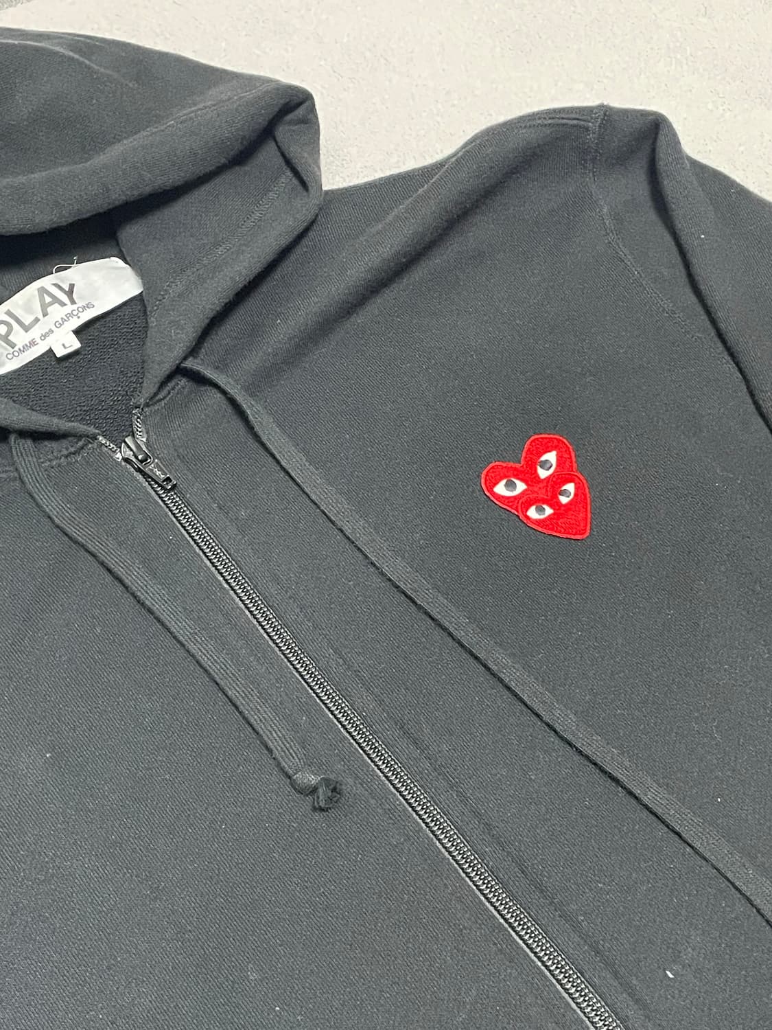 꼼데가르송 더블하트 후드집업 L 상품이미지3