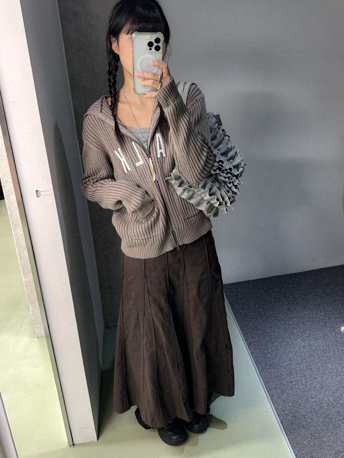 comme ca walk ribbed washed zip knit 상품이미지6