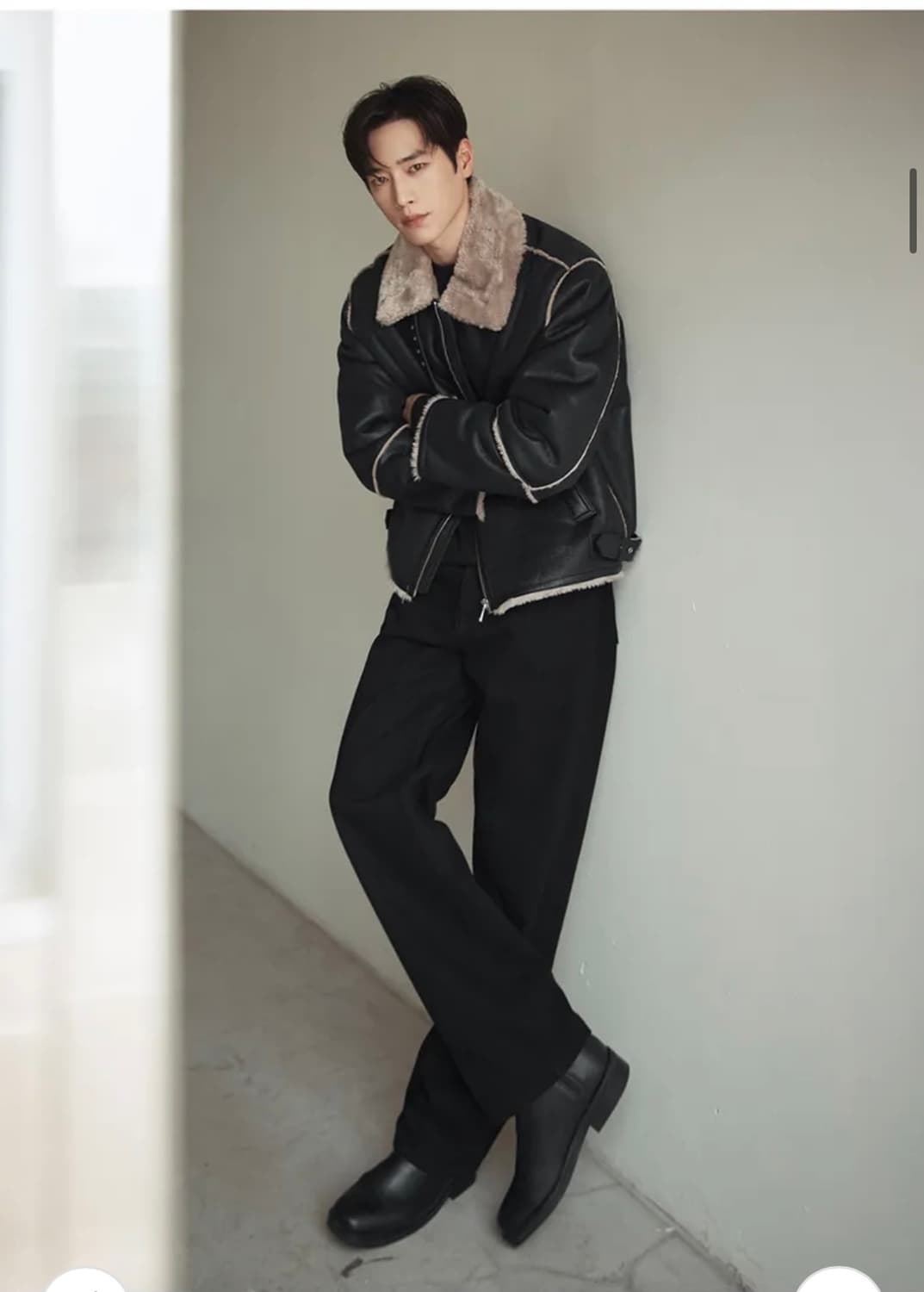 (새상품) (M)드로우핏 오버사이즈 스웨이드 라인 무스탕 자켓 상품이미지6