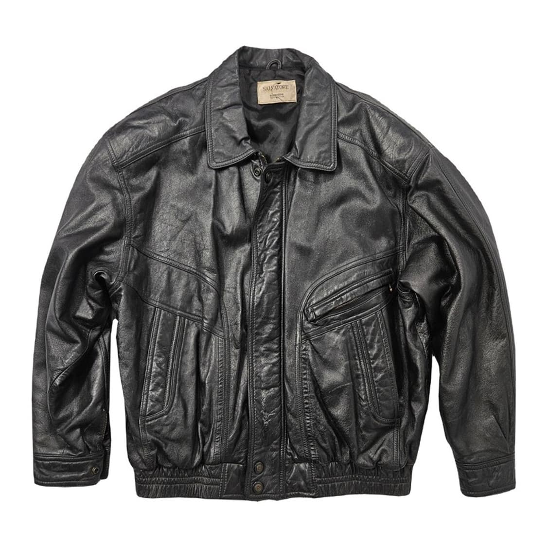 SALVATORE 리얼레더 봄버 자켓 L  상품이미지1