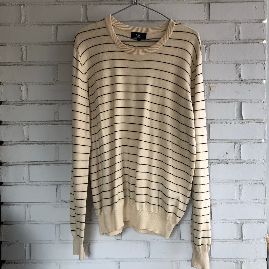 아페쎄 스트라이프 코튼 캐시미어 혼방 니트 상품이미지1