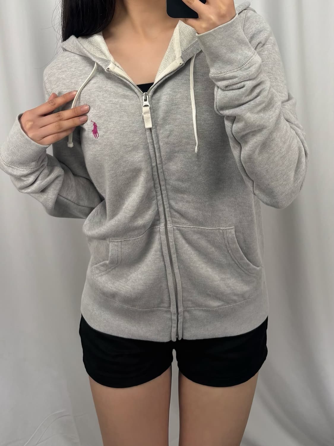 폴로 그레이 후드집업 상품이미지1