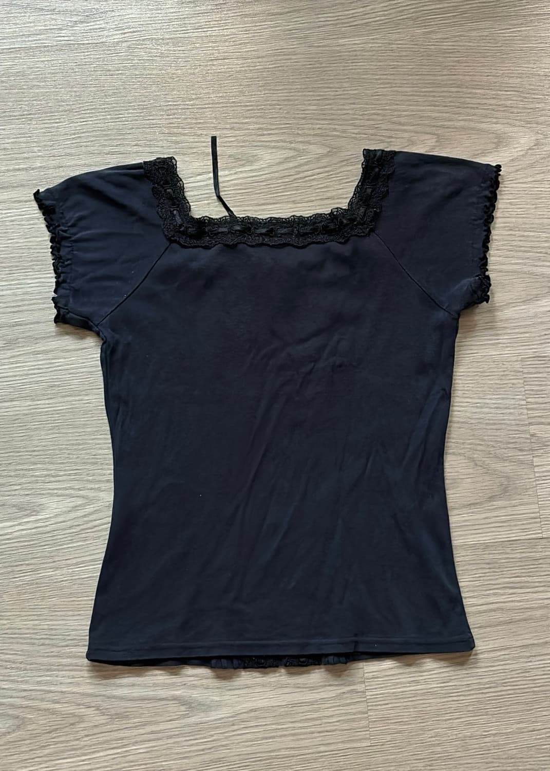 ribbon lace square neck T 상품이미지2