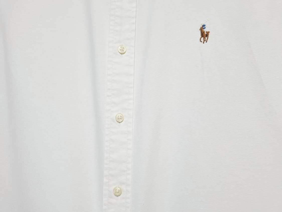 남성 폴로 화이트 흰색 옥스퍼드 긴팔 남방 셔츠 옥스포드 상품이미지5