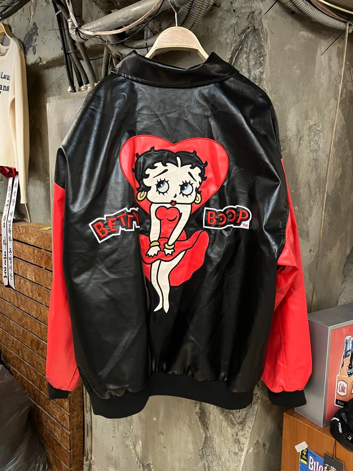 빈티지 베티 붑 가죽자켓 블랙 L   #csz1112 상품이미지1