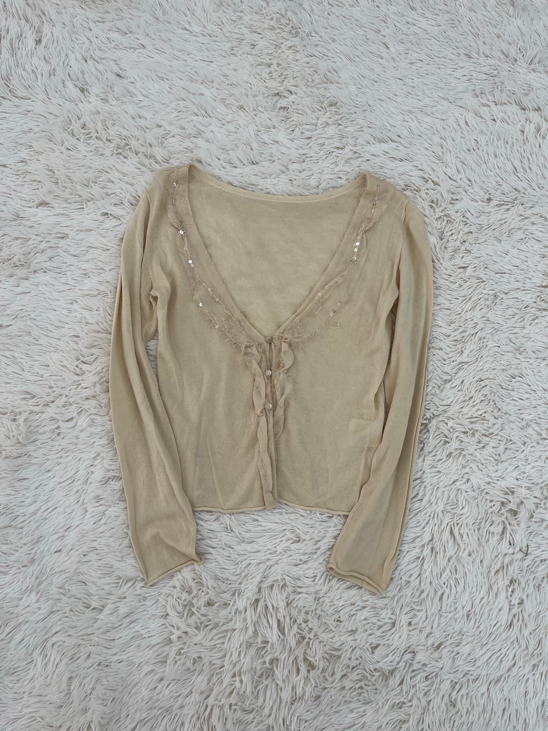 크림베이지 레이스가디건 상품이미지1