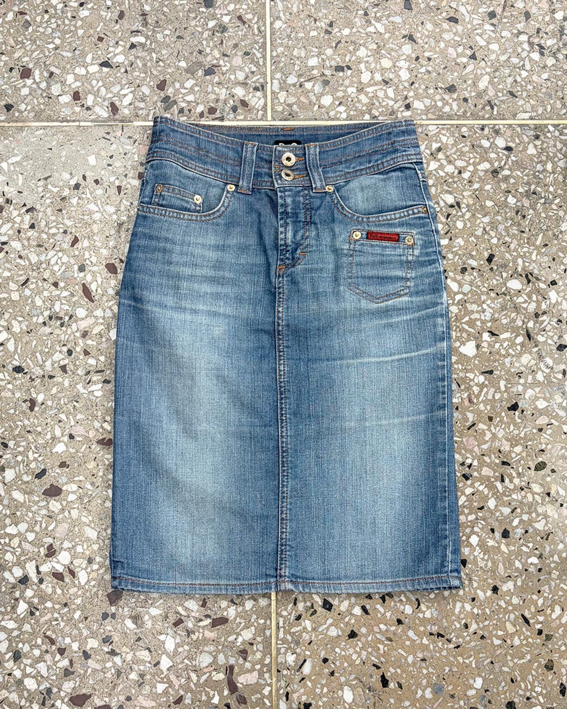 돌체앤가바나 데님 미디 스커트 상품이미지1