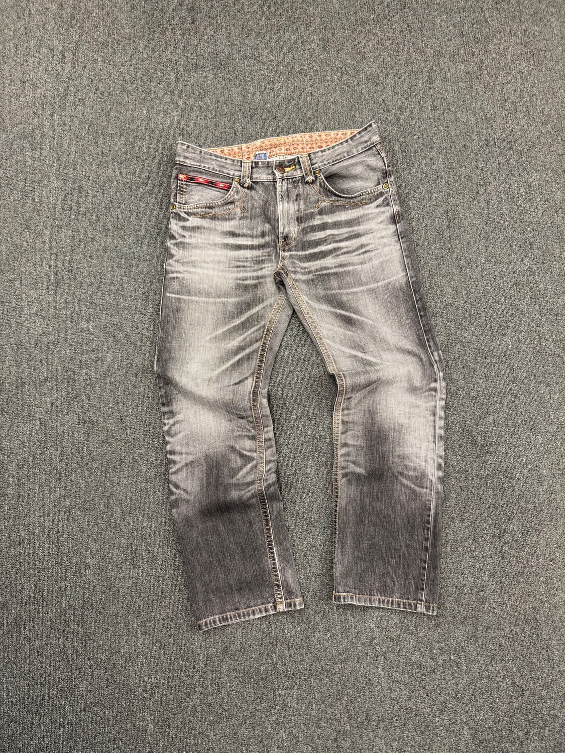 32)에드윈 빈티지 워싱 웨스턴 콘쵸 버튼 그레이 데님팬츠  상품이미지3