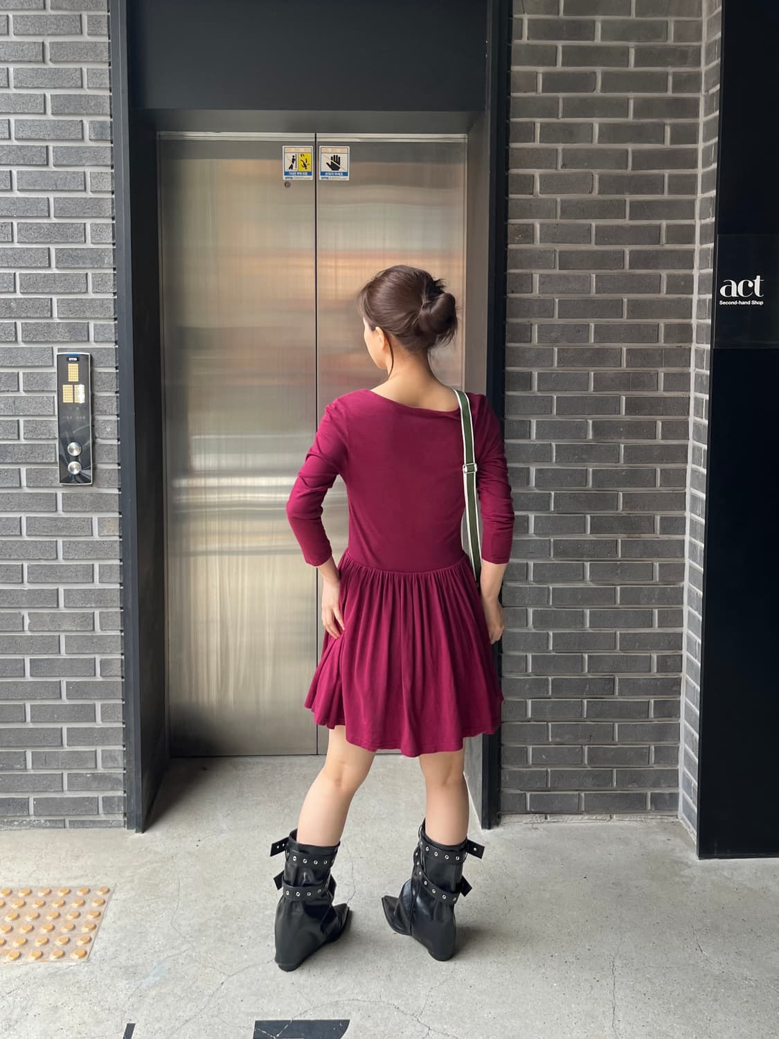 Jouetie 앤젤 코튼 원피스 버건디 상품이미지6