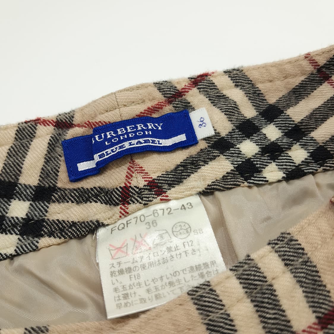 CN729W S 버버리 런던 블루라벨 일본판 노바체크 플란넬 롱팬츠 상품이미지5