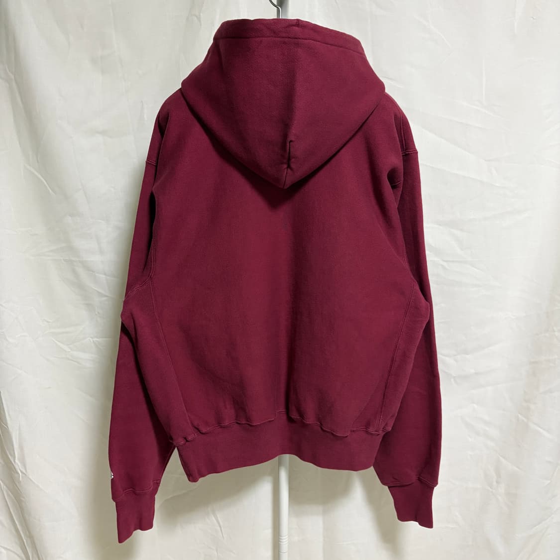 챔피온 프리미엄 리버스위브 빈티지 프린트 웜업 후드티 / 버건디, L 상품이미지7