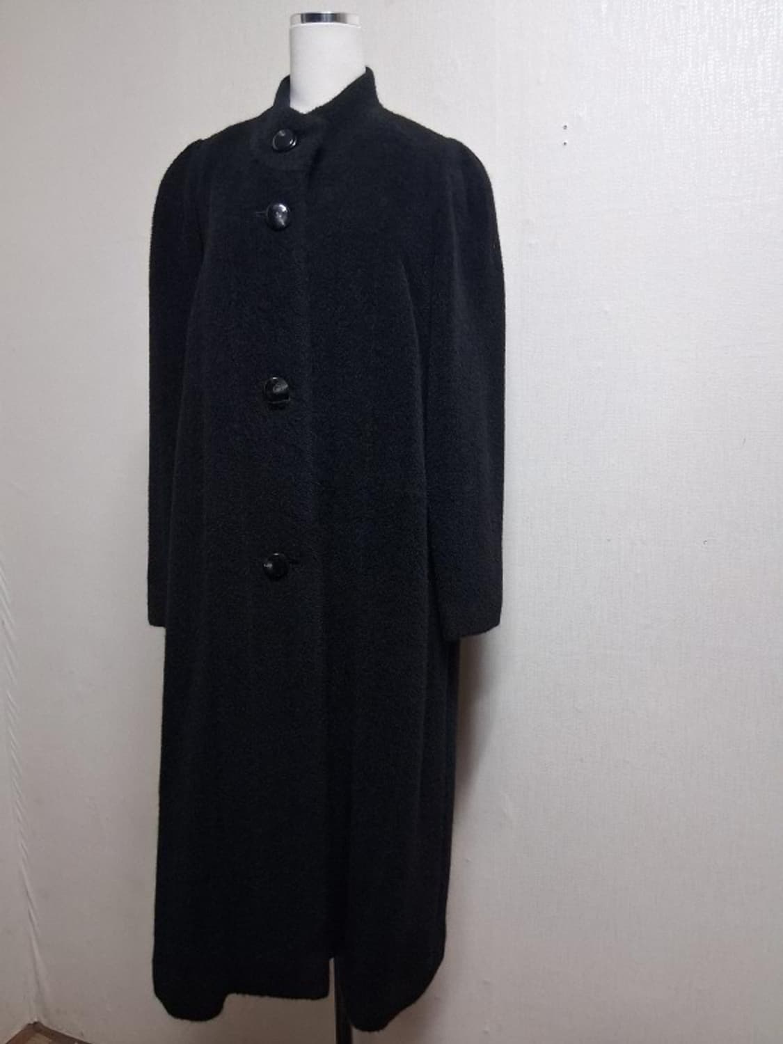 일본 Ceriaier 100% 알파카 롱코트 블랙 무지 헤링본짜임 77 상품이미지1