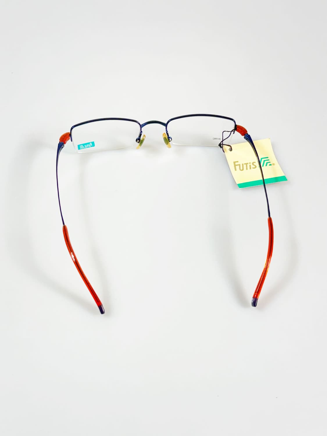 90s FUTIS 반무테 스퀘어 네이비 메탈 빈티지 안경 상품이미지5