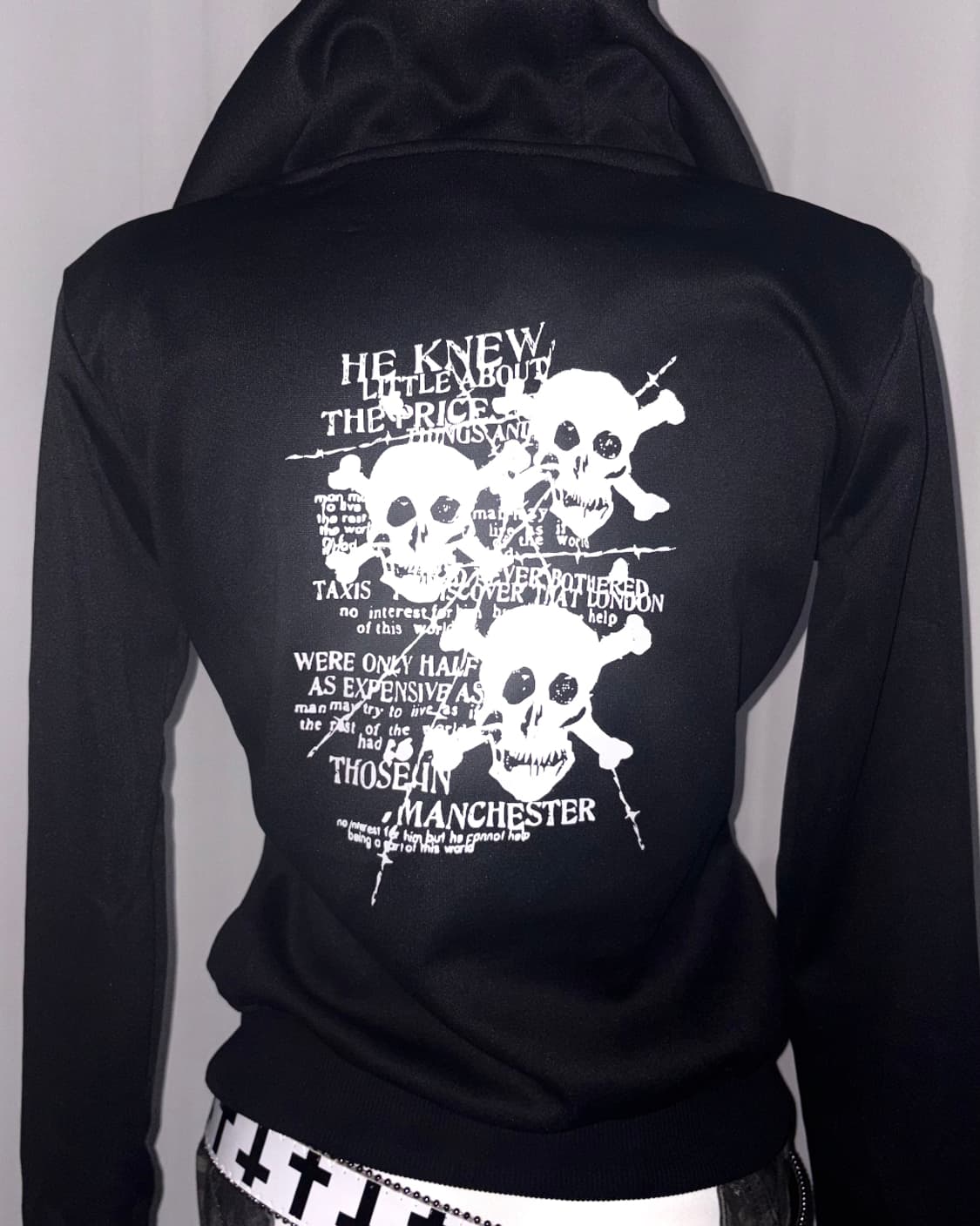 [MISA hoodie] 미사 블랙 해골 펑크 갸루 후드집업 상품이미지2