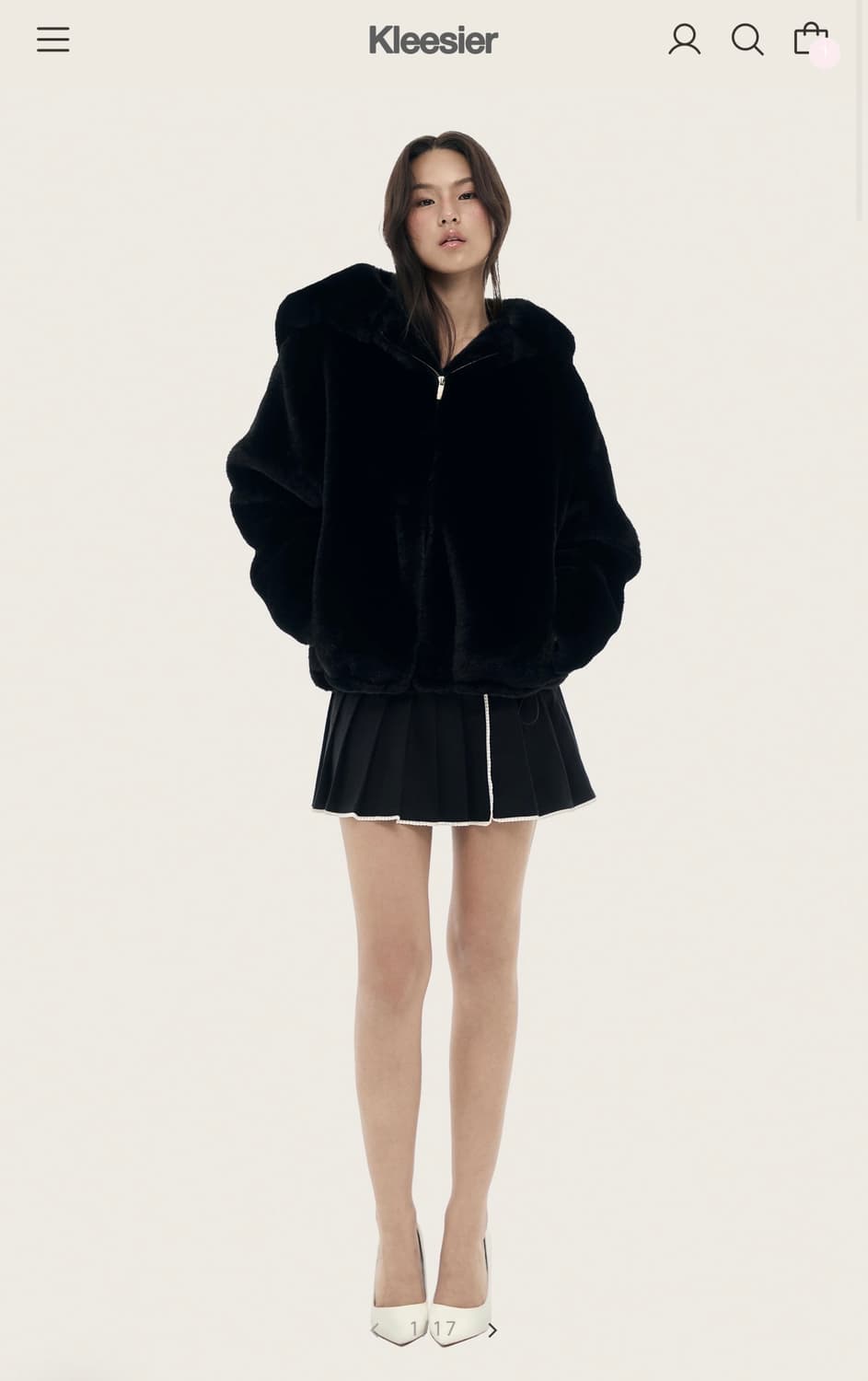 클리시어 kleesier 피치 푸딩 퍼 자켓 판매해요 퍼자켓 퍼후드 코트 상품이미지4