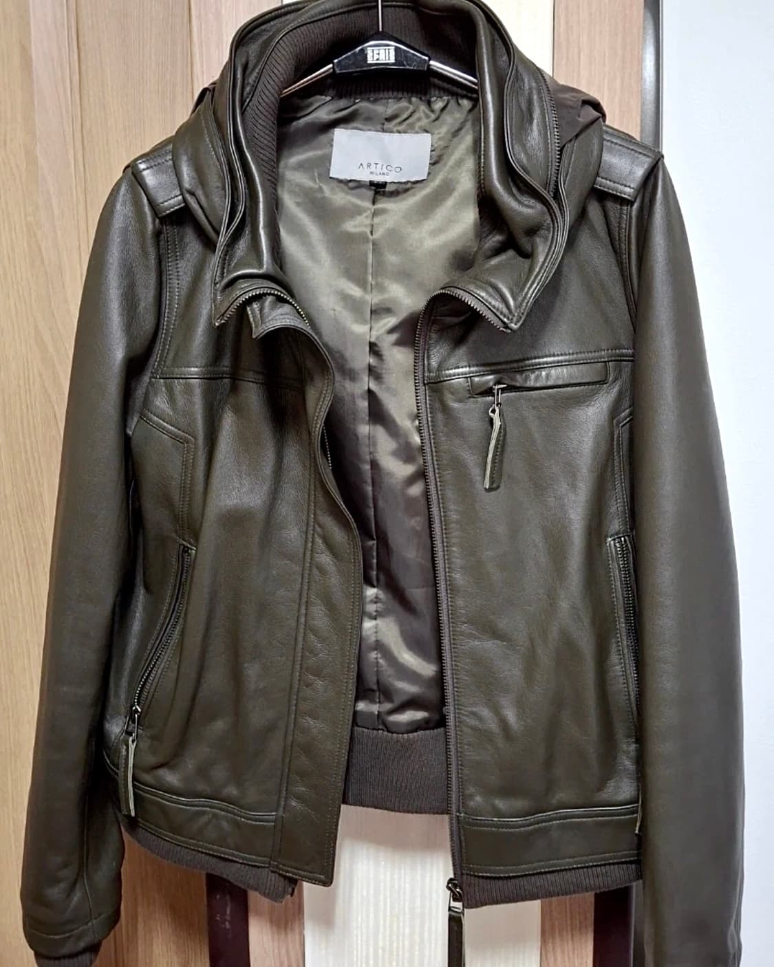 이탈리안 램스킨 보노타입 하이넥 레더자켓 상품이미지2