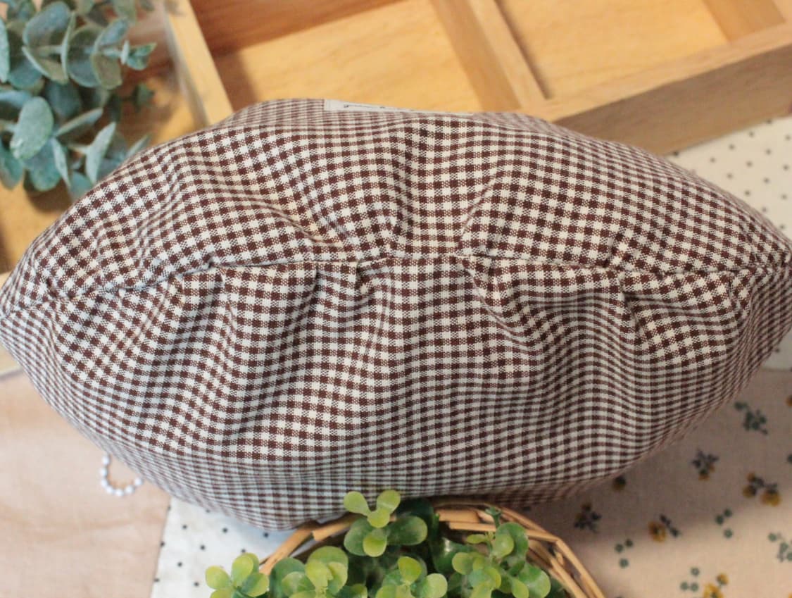 핸드메이드 브라운 체크 밴딩 파우치 상품이미지8