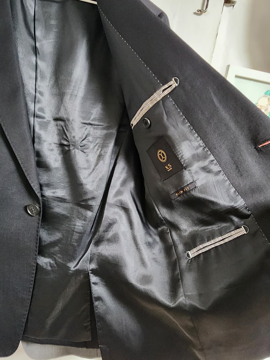 XS homme 블랙 정장 자켓 95 상품이미지5