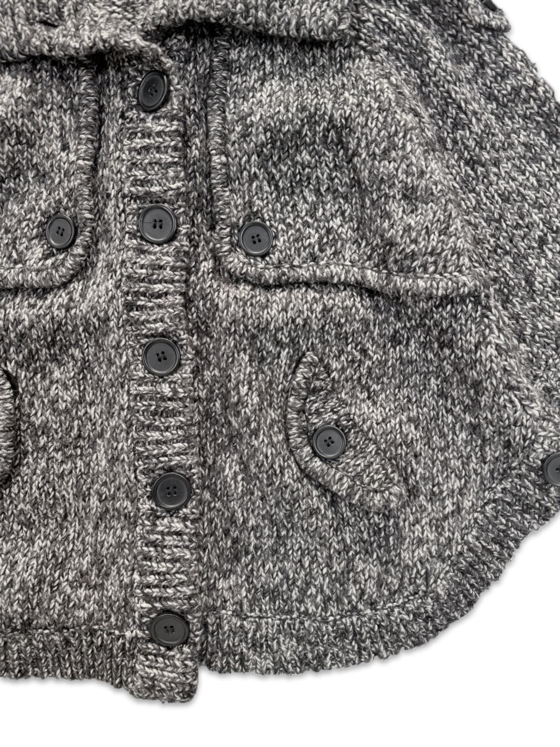 빈티지 GRAND TABLE 다크 그레이 니트 모리 싱글 케이프 상품이미지4