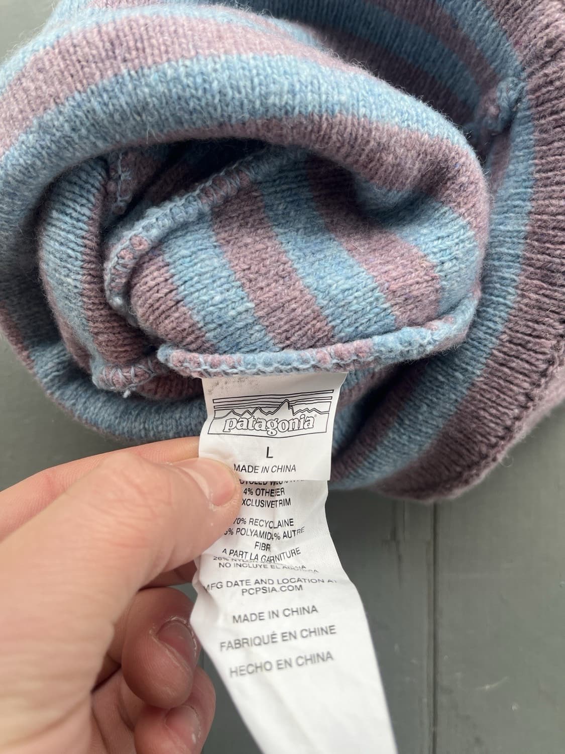 파타고니아 스트라이프 니트 비니 핑크/블루 상품이미지2