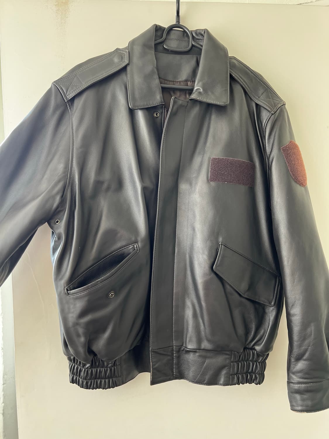 vintage Bomber Leather Jacket 상품이미지3